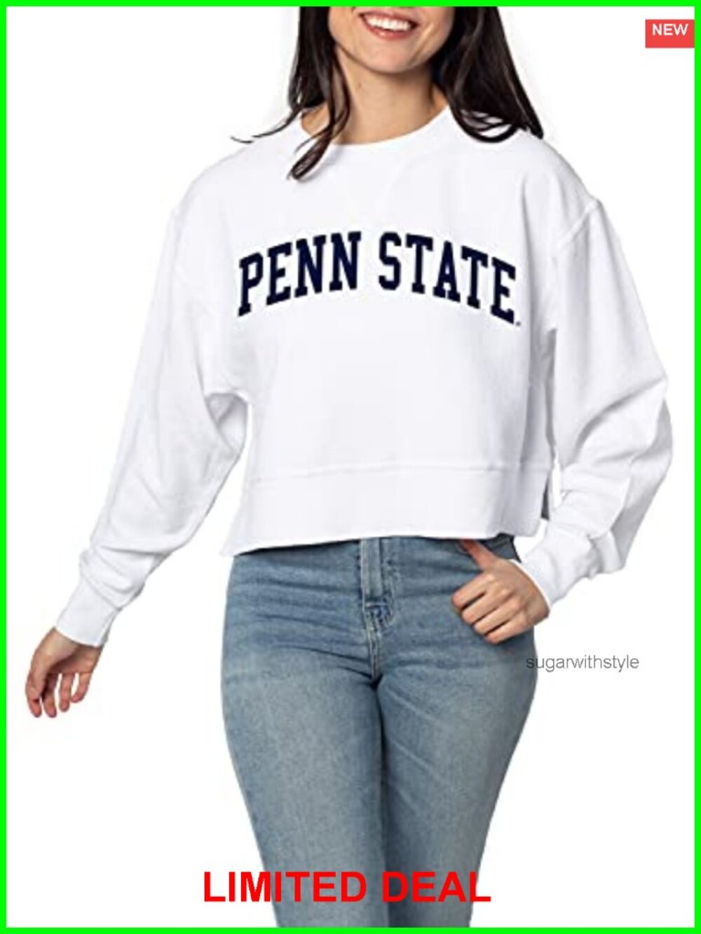 NCAA Womens Corded Boxy Pullover Crew Neck Sweater